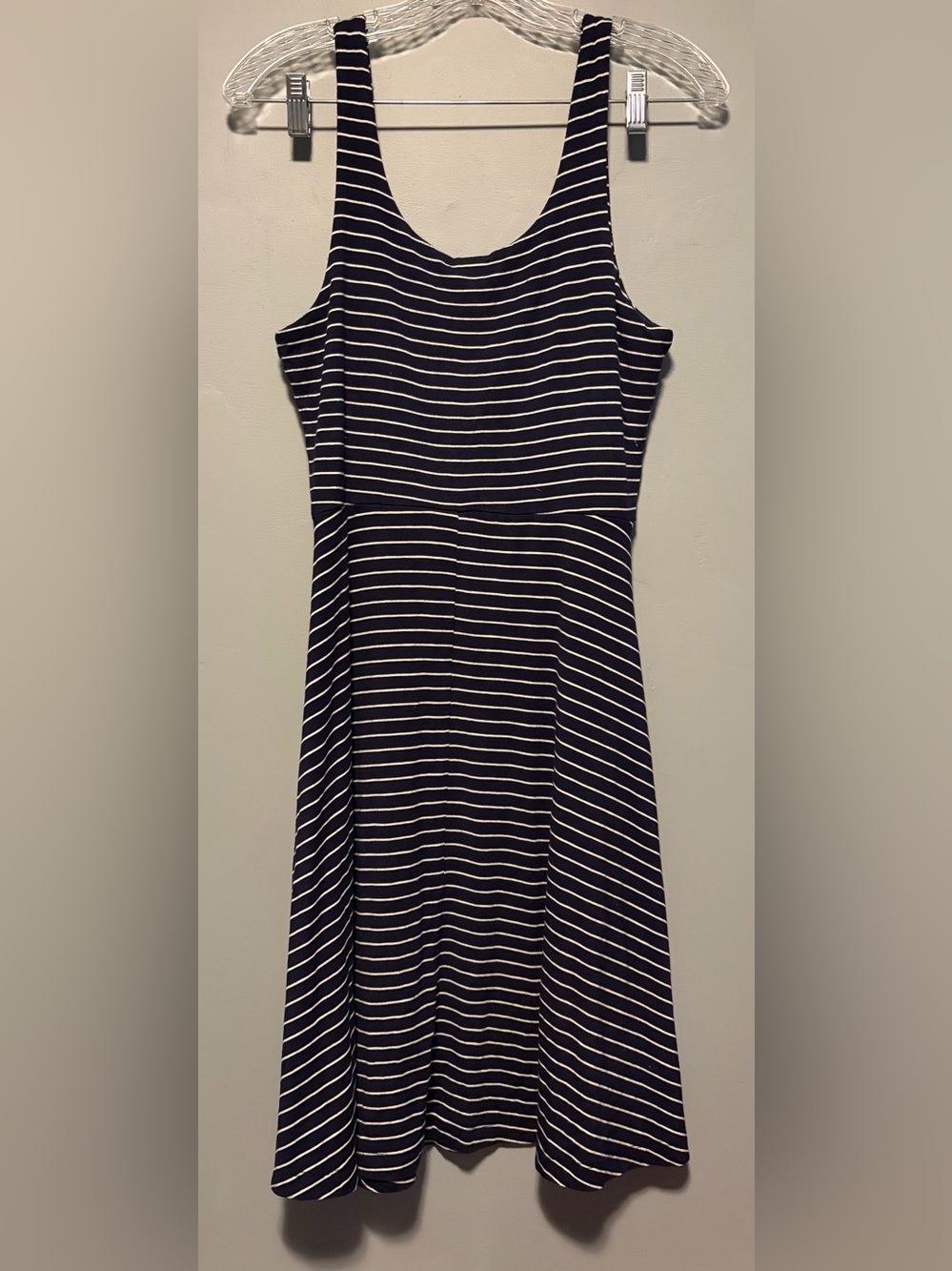 Old Navy Navy and White Striped Tank Dress